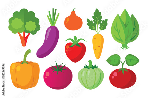 vegetable vector on white background