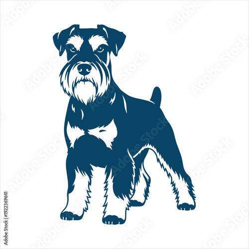Detailed Schnauzer Dog Portrait Vector Artwork