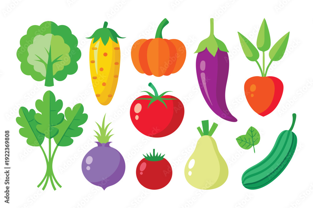 Fototapeta premium vegetable vector on white background