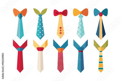 ties and bow ties vector on white background