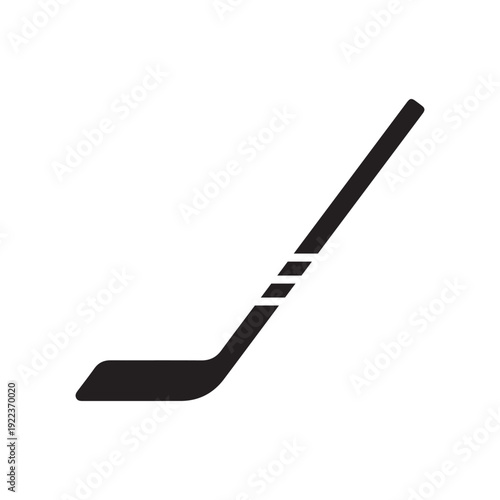 Hockey stick icon. Black silhouette. Side view. Vector simple flat graphic illustration. Isolated object on a white background. Isolate.
