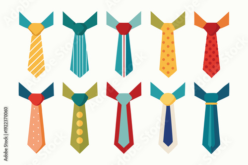 ties and bow ties set vector on white background
