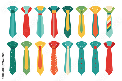 ties and bow ties set vector on white background