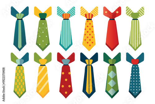 ties and bow ties set vector on white background