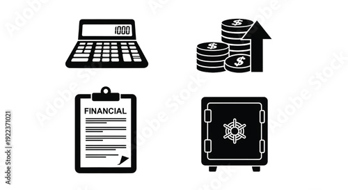 Financial icons for business and investment
