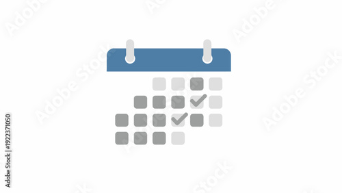 Calendar with check marks on page.