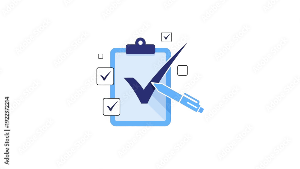 Φωτογραφία Clipboard with Checklist and Pen Approved Document.