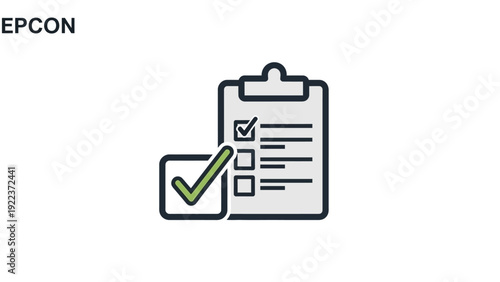 Checklist clipboard with green checkmark.