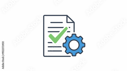 Checklist document with gear icon.