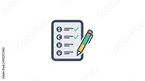 Checklist form with colorful pencil.