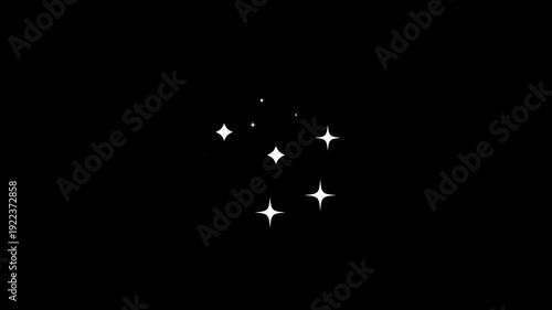 Star blinking glitter sparkle on Black background, Magic flash, glitter motion explosion or shimmering animation on Black background.4k star sparkle vector doodles, glowing light effect