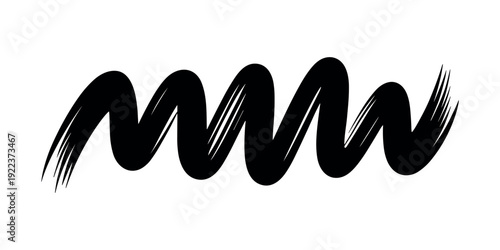 Black brush stroke on white background abstract artistic