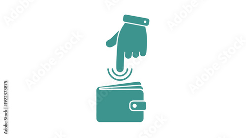 Hand holding wallet with finger pointing down.