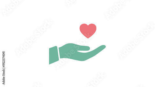 Hand holding a red heart symbol.