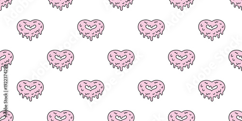 heart seamless pattern color sagging flowing splash graffiti melt vector cartoon doodle gift wrapping paper tile background repeat wallpaper illustration design isolated
