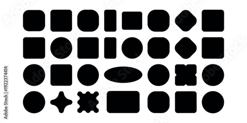 Black shapes on white background geometric shapes abstract