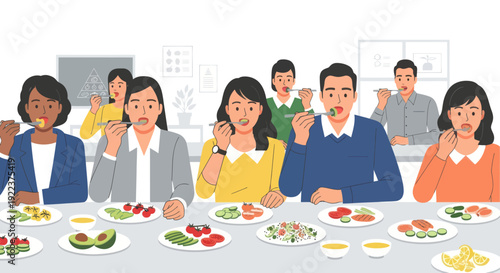 Diverse Group of People Enjoying a Meal Together.