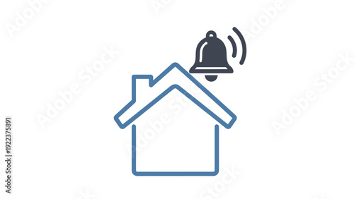 House Icon with Ringing Alarm Bell.