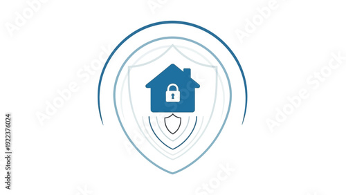 House Security Shield Protection Icon Graphic.