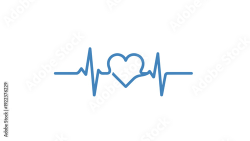 Heart Rate Pulse Line Art Illustration.