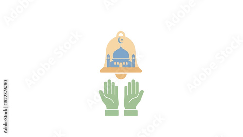 Hindu Om symbol with palms.