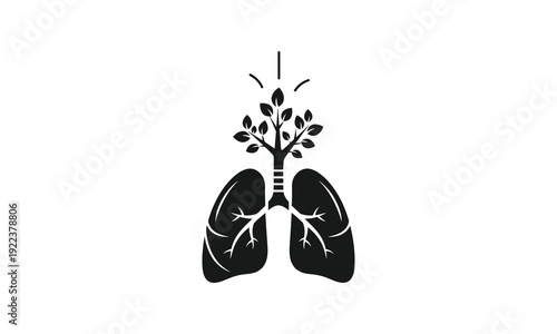 Healthy lungs concept as a green tree for a breathing system