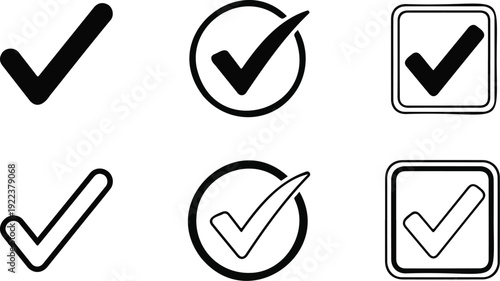 Checkmark icon. Blue check mark vector set. Checked checkbox sign. Approved symbol. Isolated v checkmark icon.
