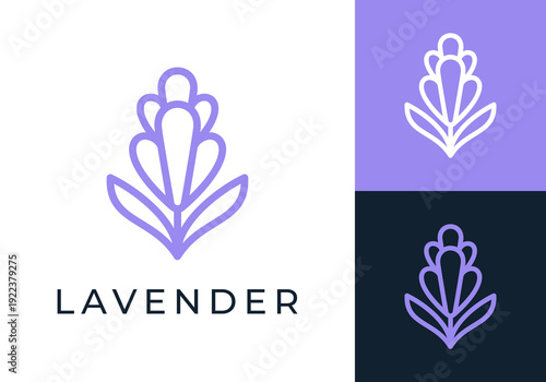 simple lavender nature beauty logo vector design