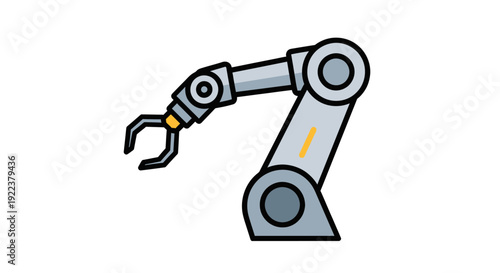 Cartoon Illustration of a Robotic Arm with Gripping Claws.