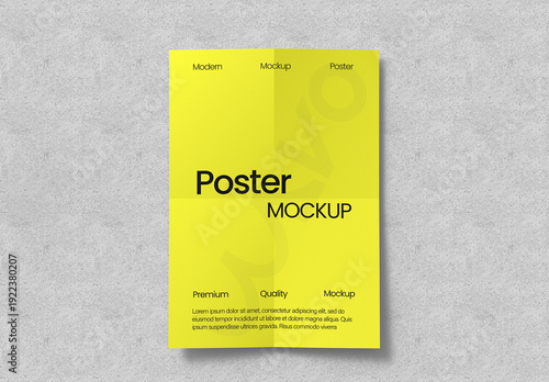 Folded Wall Poster Mockup PSD Template
