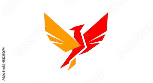 Free Download Colorful abstract phoenix logo with red and orange wings - GFXLoad