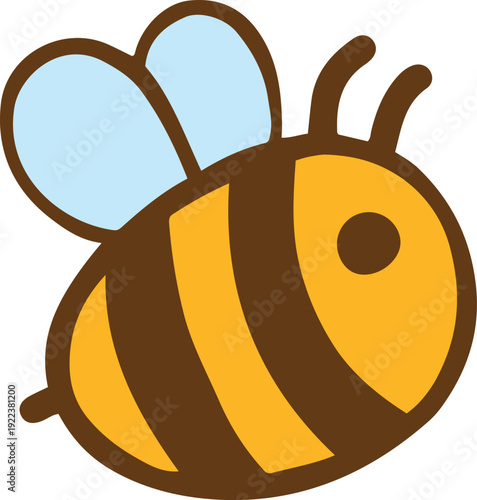Bee outline hand drawn illustration