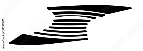 Abstract stripes wave with line stripe tone for pattern black gradient. Horizontal fade parallel with fashion gradation white for half thick blue. Monocrome print abstract with design