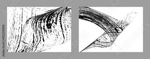 Strokes of black paint on a white background. Set of two templates. Graffiti element. Design template for the design of banners, posters, booklets, covers, magazines. EPS 10