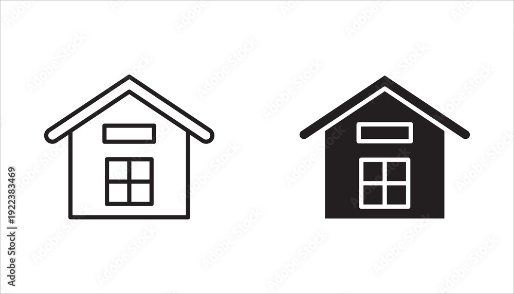 Fototapeta premium Home icon set collection. Home page icon. House icon, Simple house symbol, Building icon. Vector illustration.