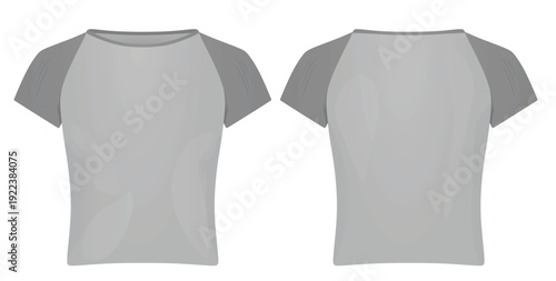 Grey women tight t shirt. vector illustration
