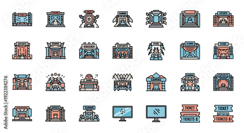 Collection of various computer icons.