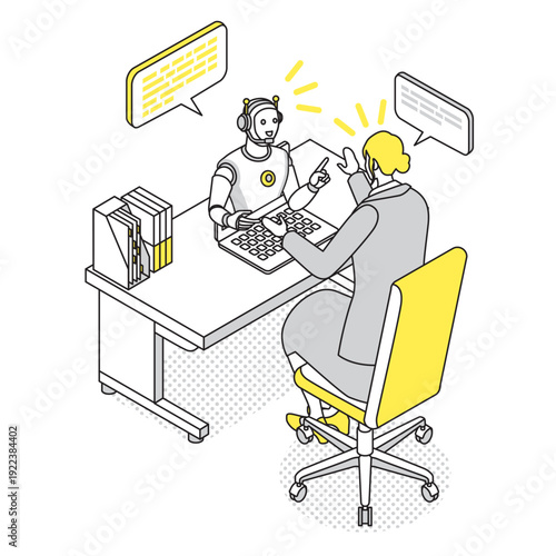 AIに相談して業務改善を進める女性