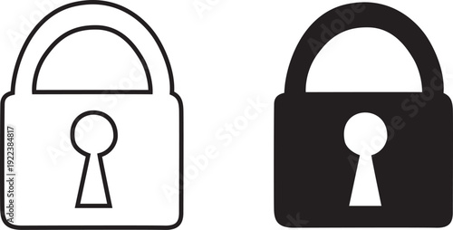 Pair of padlock icons: one black silhouette and one outline. Represents security options and choices.