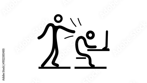 Bullying on Workplace ,black isolated silhouette