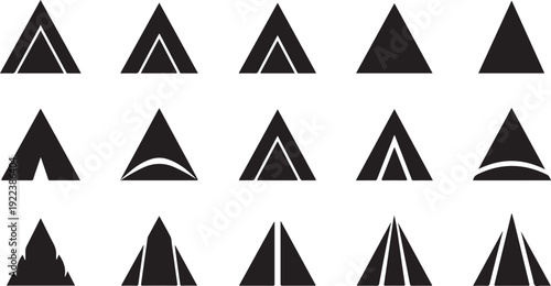 Geometric Triangle Shapes in Black and White Patterns
