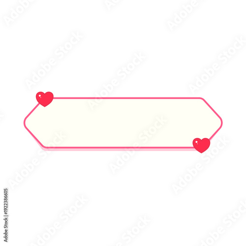 Valentine's day heart text box frame. Vector illustration 