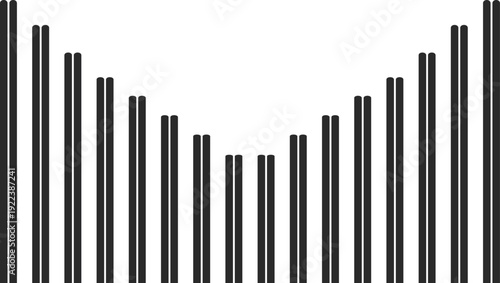 The texture is in the form of vertical double stripes that become smaller towards the center.