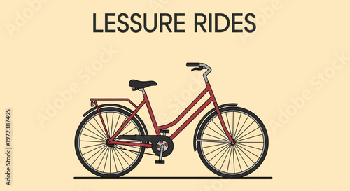 Red bicycle for leisure rides only.