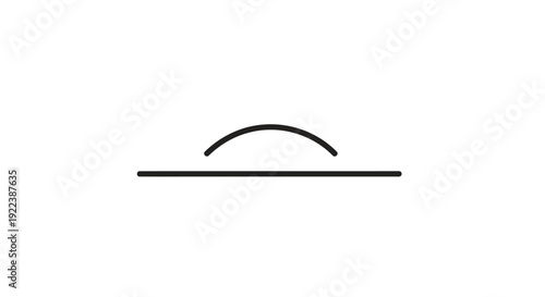 Simple black line and arc shape.