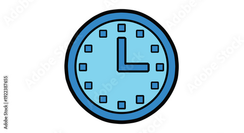 Simple Blue Analog Clock Face.