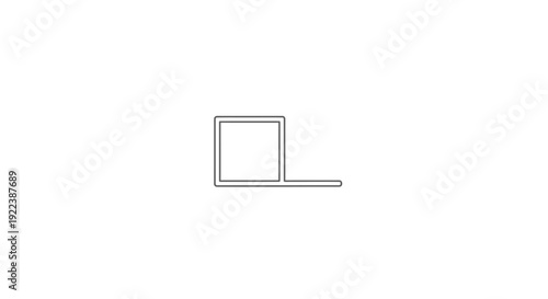 Canvas Print Simple line drawing of laptop computer.