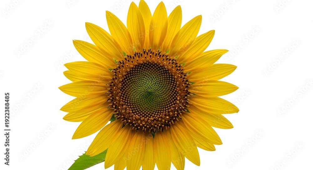 Fototapeta premium Bright Yellow Sunflower Isolated on White Background Close Up