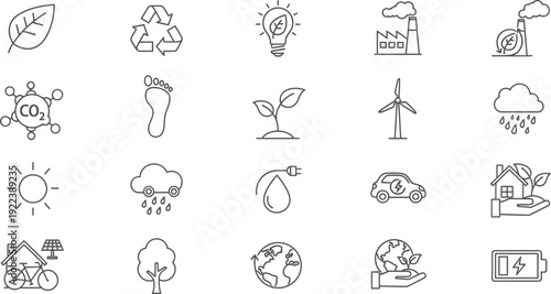 Minimalist weather icons set in flat design style isolated on transparent background, isolated on white background, Vector, illustration