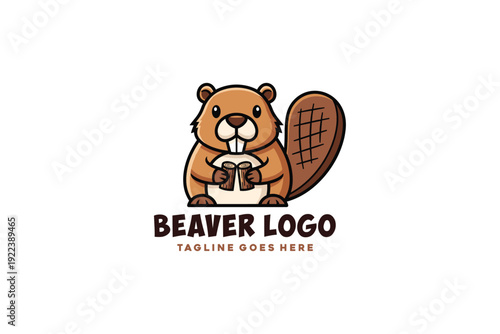 Mascot Modern beaver logo design